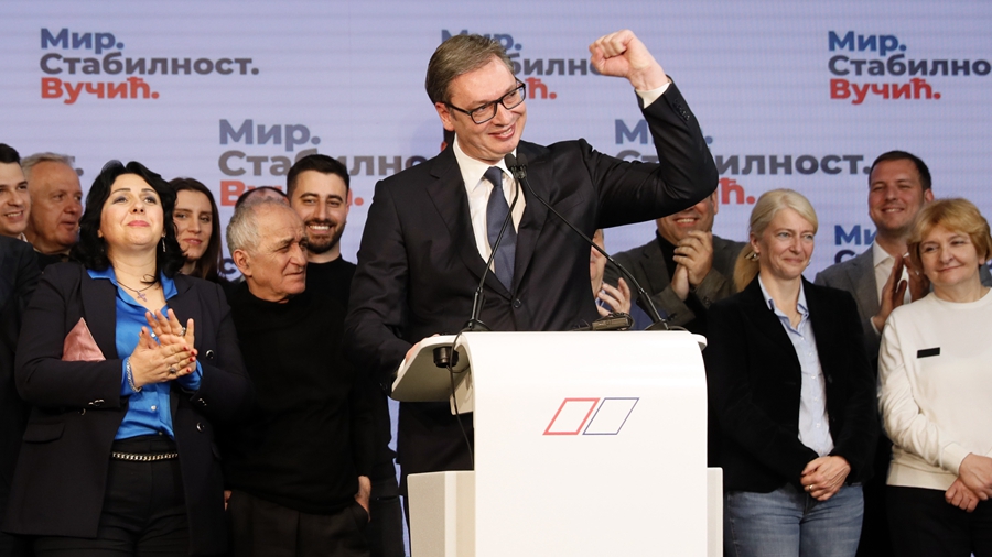 А. Вучич одержал победу на президентских выборах в Сербии -- предварительные результаты
